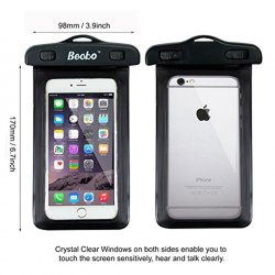 5.5" Black Waterproof Cell Phone Pouch